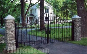 Faux ledgestone driveway columns