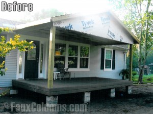 A porch without decorative columns can look bare and unappealing.