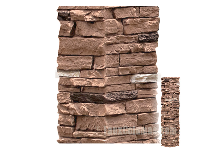 Slate stone columns in Canyon finish make relaxing patio accents.