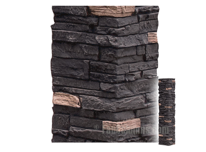 Slate stone columns in Midnight Ash work beautifully as fence columns.