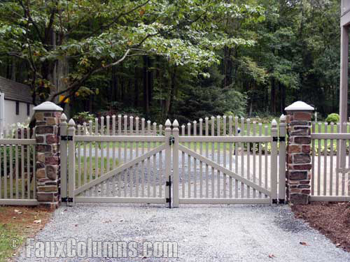 Decorative fence ideas add a sophisticated look to entrance gates.