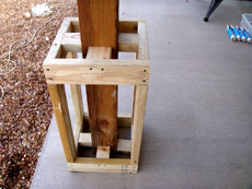 Apply the exterior grade plywood to the wood sub frame.