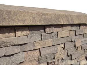 A stone retaining wall