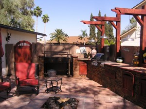 Outdoor Kitchen Complete Gorgeous kitchen design outdoors using faux stone panels