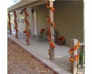 Lake house porch columns before faux column wraps were added