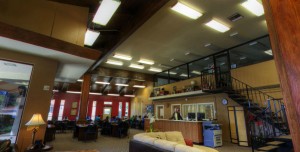 The previous design of the Monte Vista Christian School's library. Monte Vista's school library already looked beautiful but they felt the need for a touch of traditional yet modern.