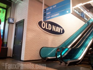 White brick faux panels really make the Old Navy sign pop.