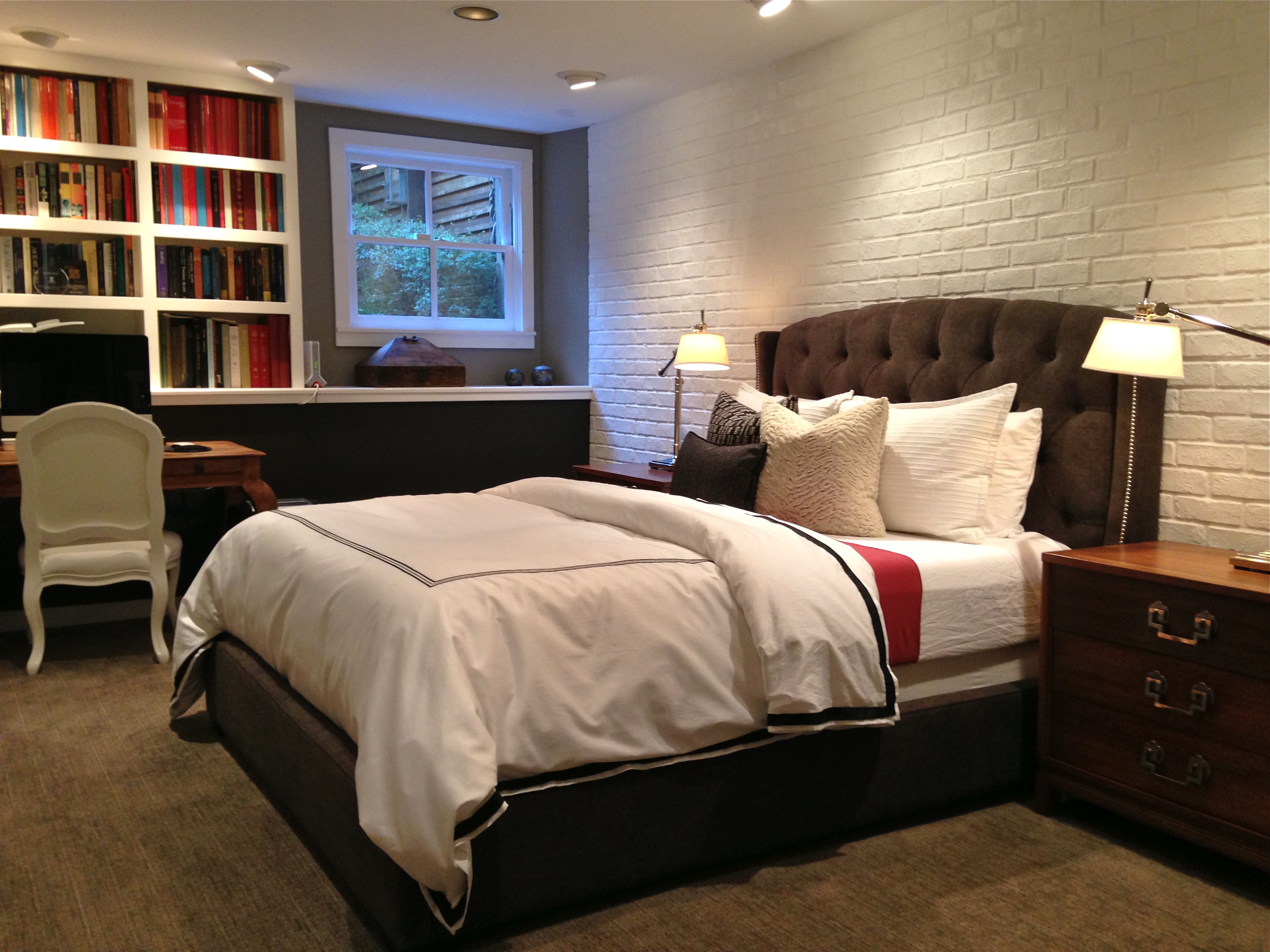 Brand New Bedroom with White Brick Barron Designs