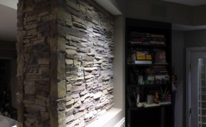 Artificial stacked stone panels look indistiguishable from the real thing.