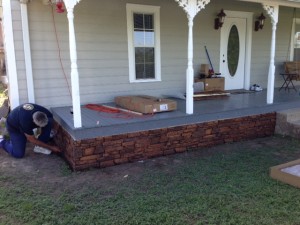 Installing ledgestone porch skirting