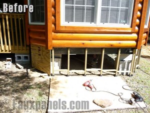 Installing skirting panels requires skirting mates and plywood for support.