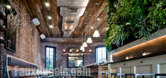 Barn paneling adds style and taste to restaurant settings.