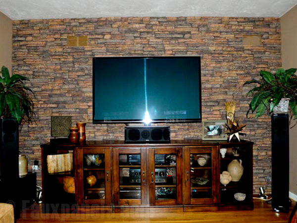 This entertainment center wall makes the TV a focal point.