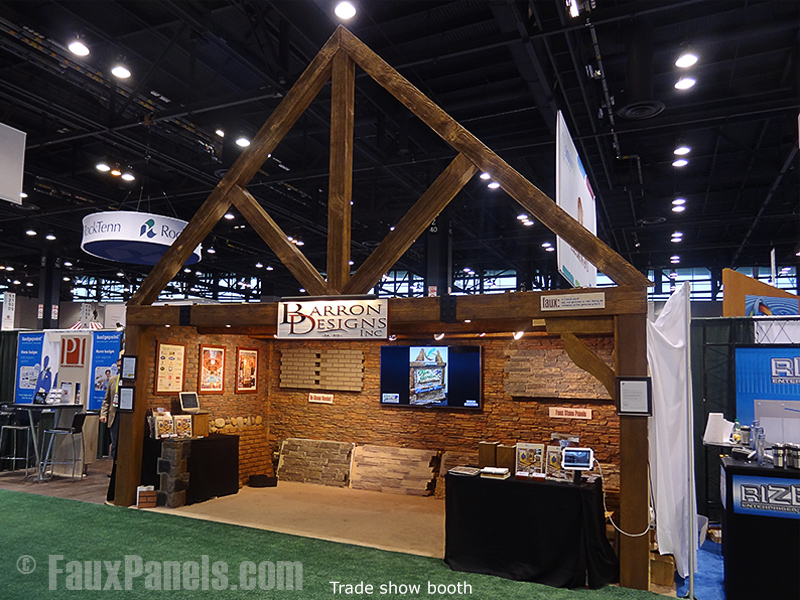 Lightweight stone veneer is a great way to add visual appeal to your trade show booth.