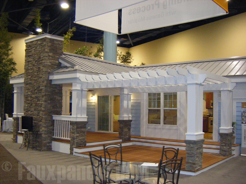 Regency Stacked Stone panels add inviting appeal to all different kinds of trade show displays.