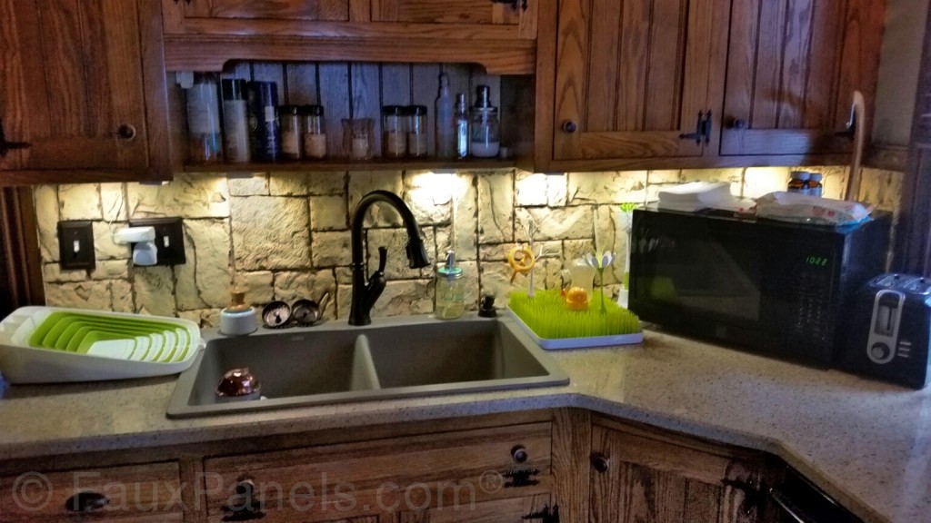 Stone veneer backsplashes are super kitchen remodeling ideas.