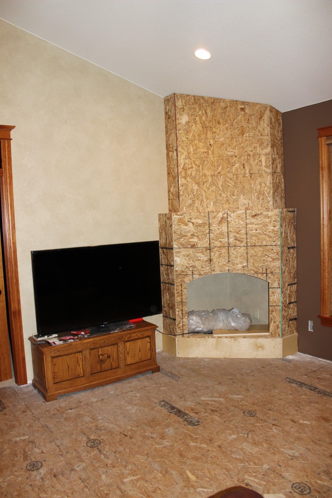 The fireplace itself was framed and built from wood. The fireplace itself was framed and built from wood.