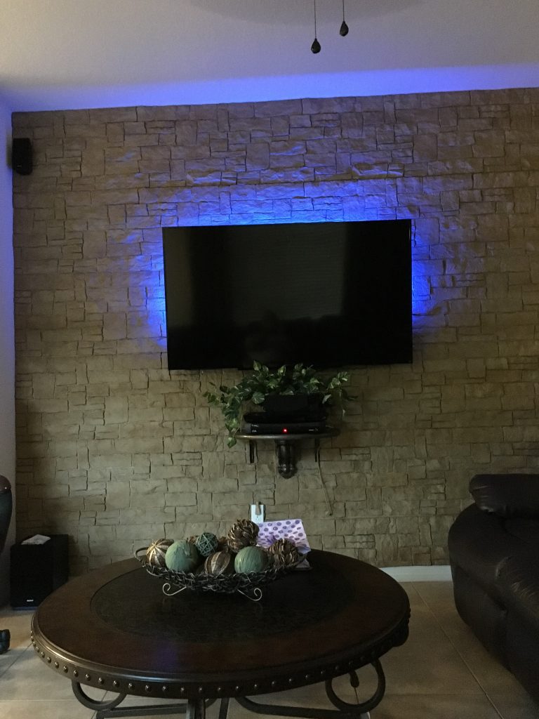 A beautiful TV wall design created with Stonewall panels