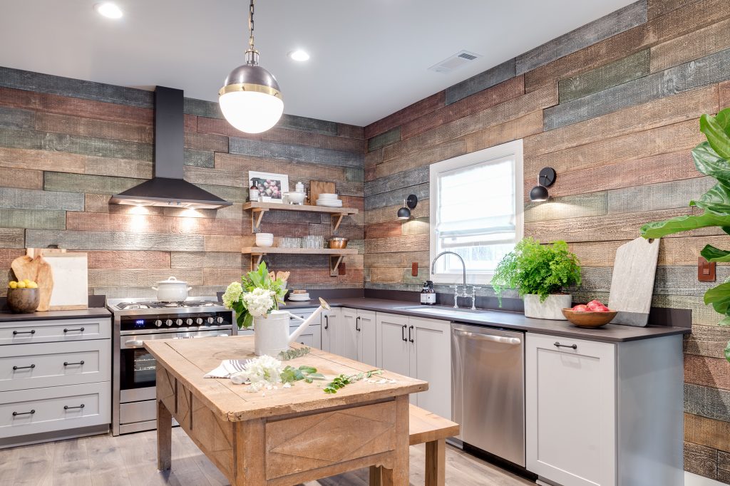Classic rustic chic kitchen built on an episode of TV's Home Free competition series.