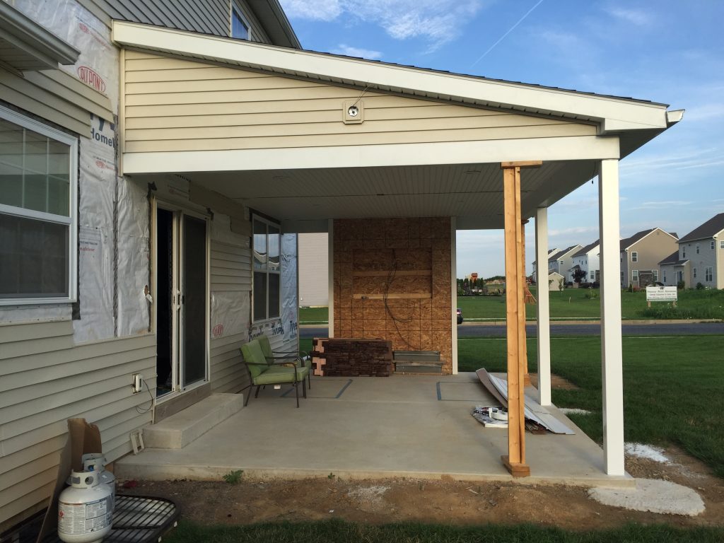 Adding the roof to the patio