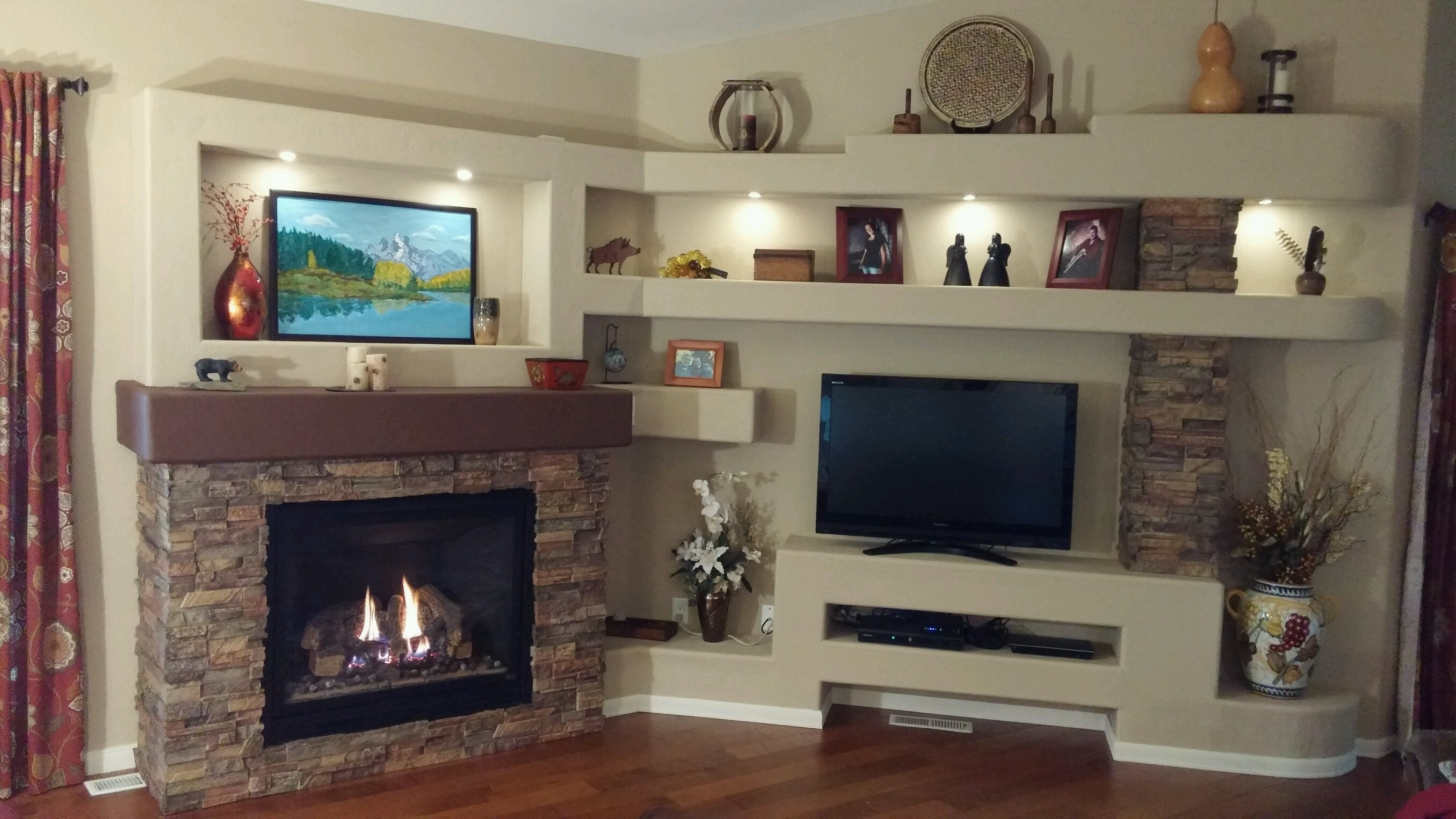 Magnificent DIY Media Center and Fireplace Barron Designs