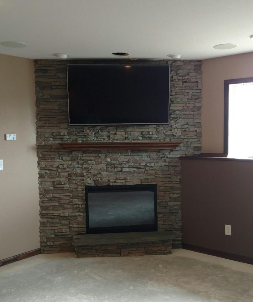 We love the finished fireplace!