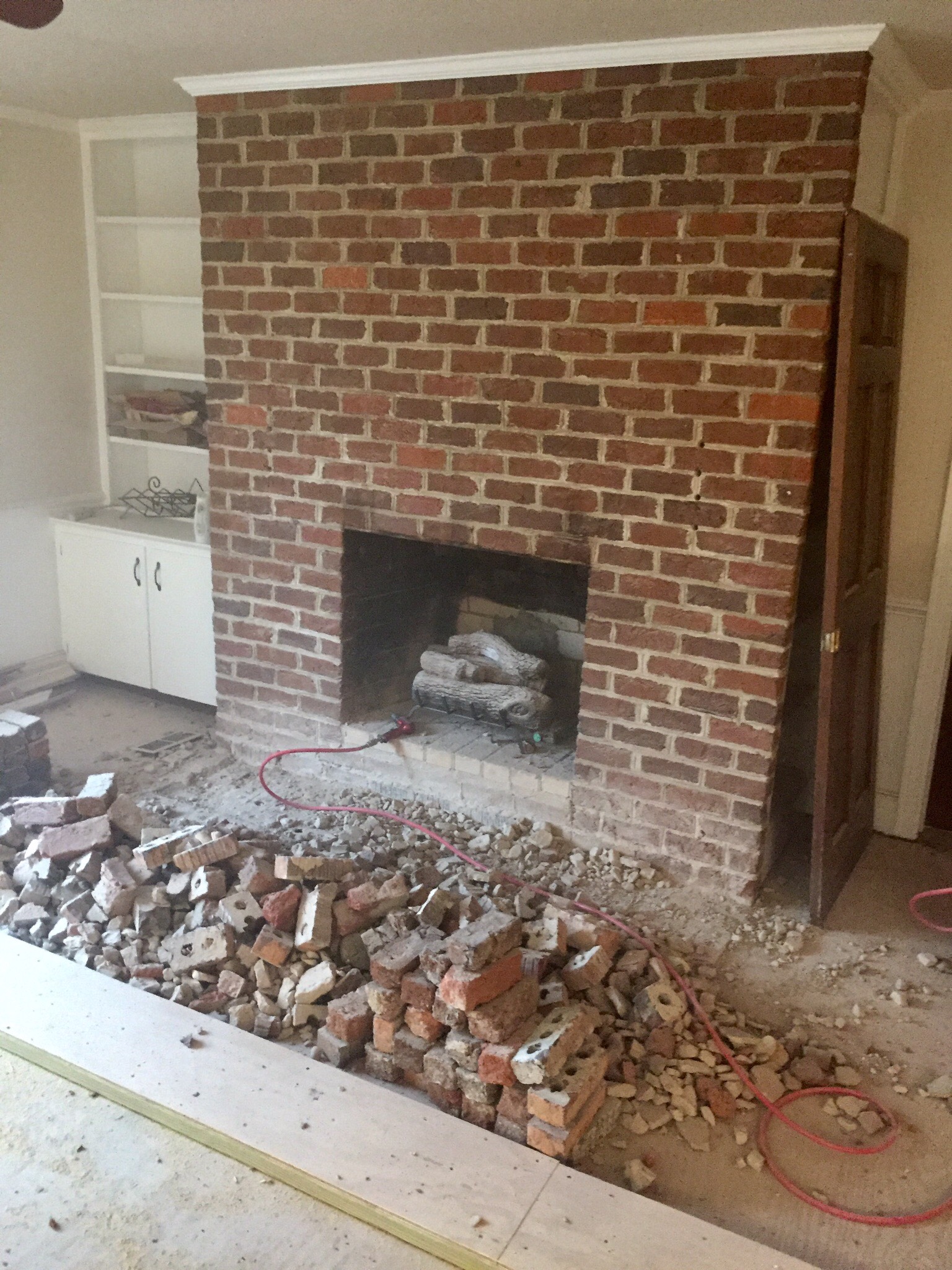Covering A Brick Fireplace Easy Diy, Covering A Brick Fireplace Wall