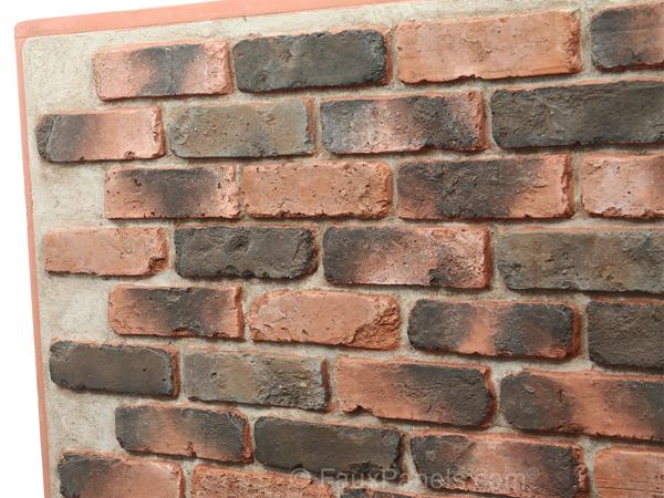 Brick veneer panel, close-up view to show realistic texture.