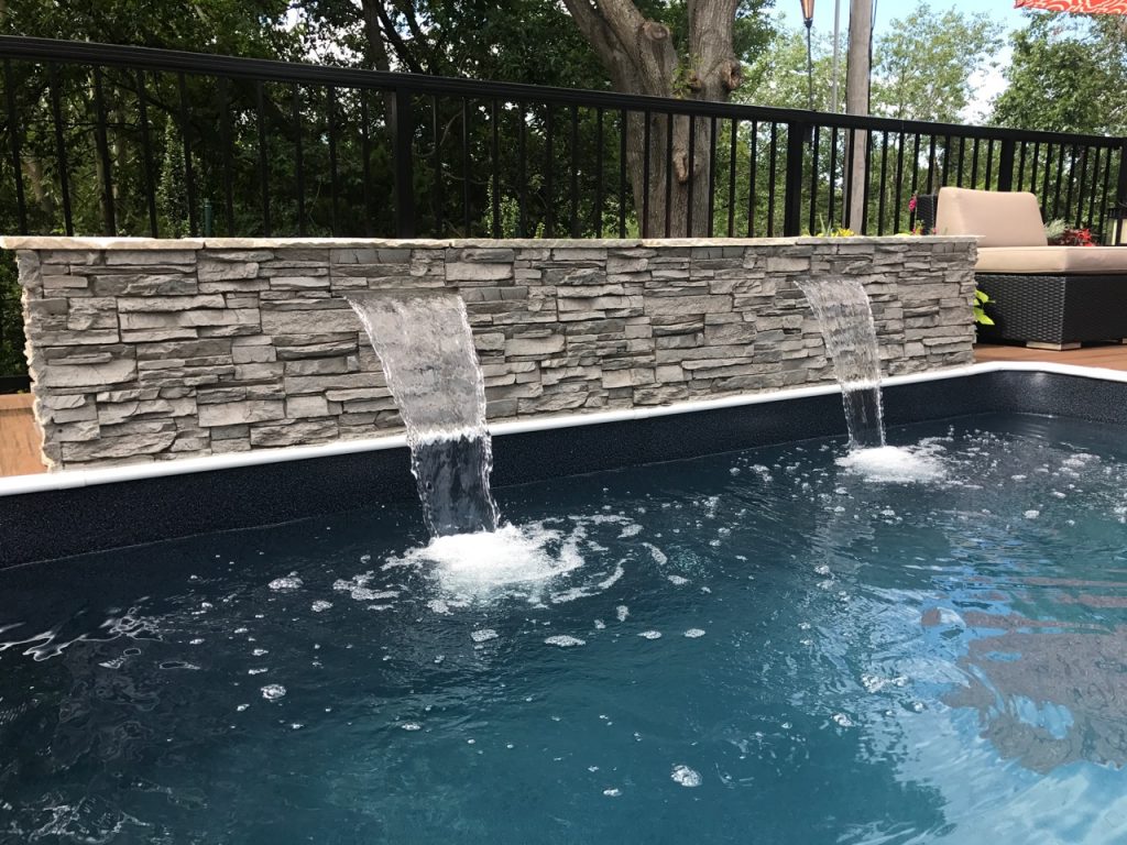 Home Exterior Ideas: DIY Pool Waterfall - Barron Designs