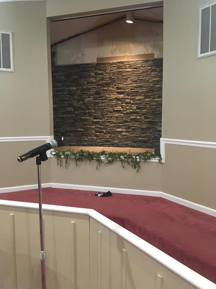  Here you can see the panels being attached to the wall beneath.