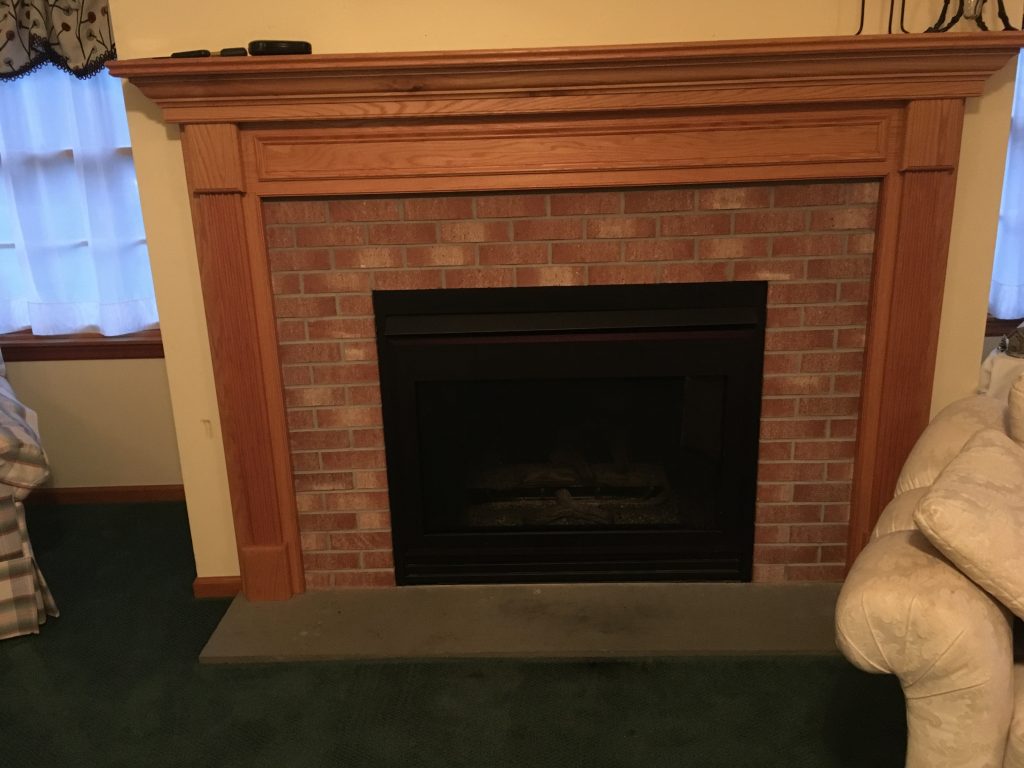 Fireplace before photo