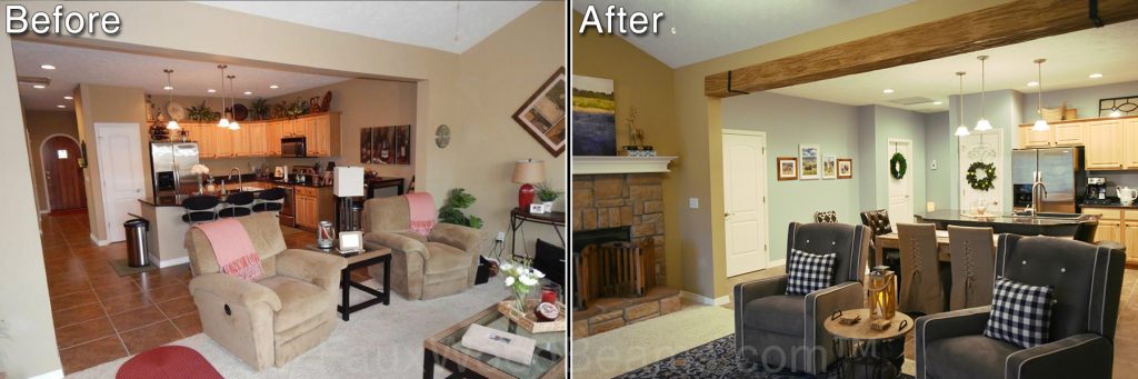BEFORE & AFTER: What a difference a beam makes!