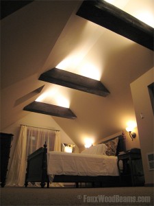 Install hidden uplighting in your beams