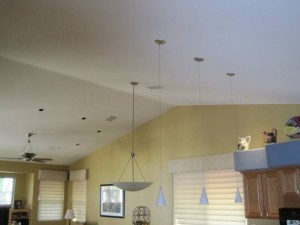 Kitchen with cathedral ceiling