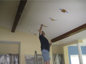 Ken used wooden blocks to mount his beams