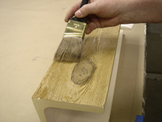 Stain the rest of the beam as you would normally for a stunningly realistic finish.