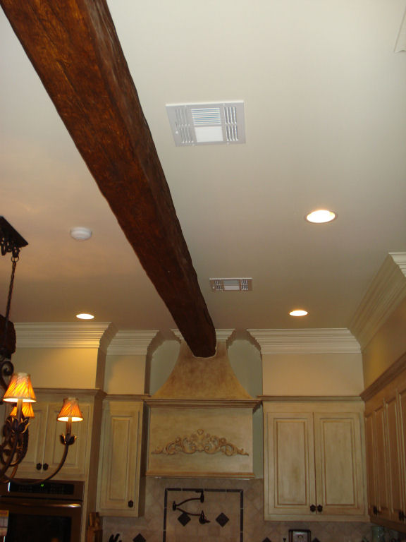 Alternate view of a kitchen's ceiling beam