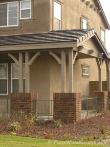With just a few hours, you can increase the curb appeal of your exterior home design with the eye catching detail created by the addition of faux wood knee braces.