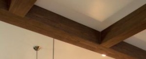 Covering pipes in the bathroom with hollow beams.