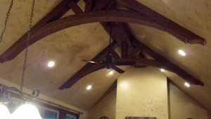 Creating such an amazing and realistic look truss design is simple when using faux wood beams.