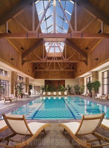 Moisture resistant faux wood beams look beautiful above Ameristar's Pool. Faux wood beams and straps at the Ameristar Casino and Spa.