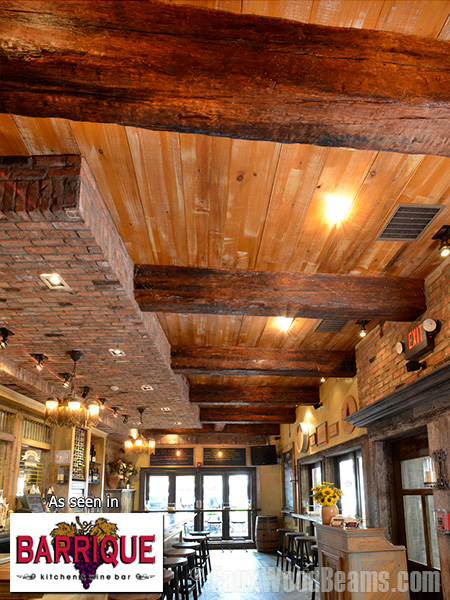 Timber beams at Barrique Kitchen & Wine Bar