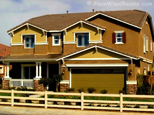 Decorative outlookers give eaves on your home a bold look.
