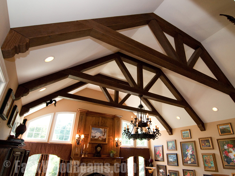Corbels used on the ends of decorative trusses.