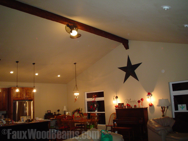 Single ceiling beams with corbeled ends