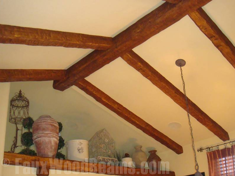 Robin used beams for a captivating ceiling remodel.
