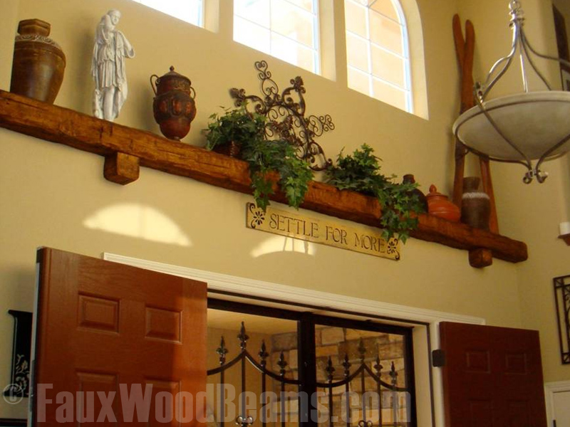 Robin installed a beam with corbels to create a shelf