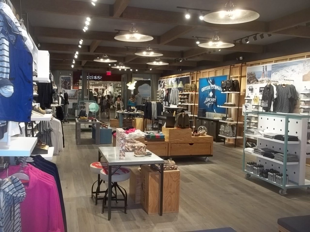 Sperry Outlet in Murray, Utah with newly installed ceiling beams.