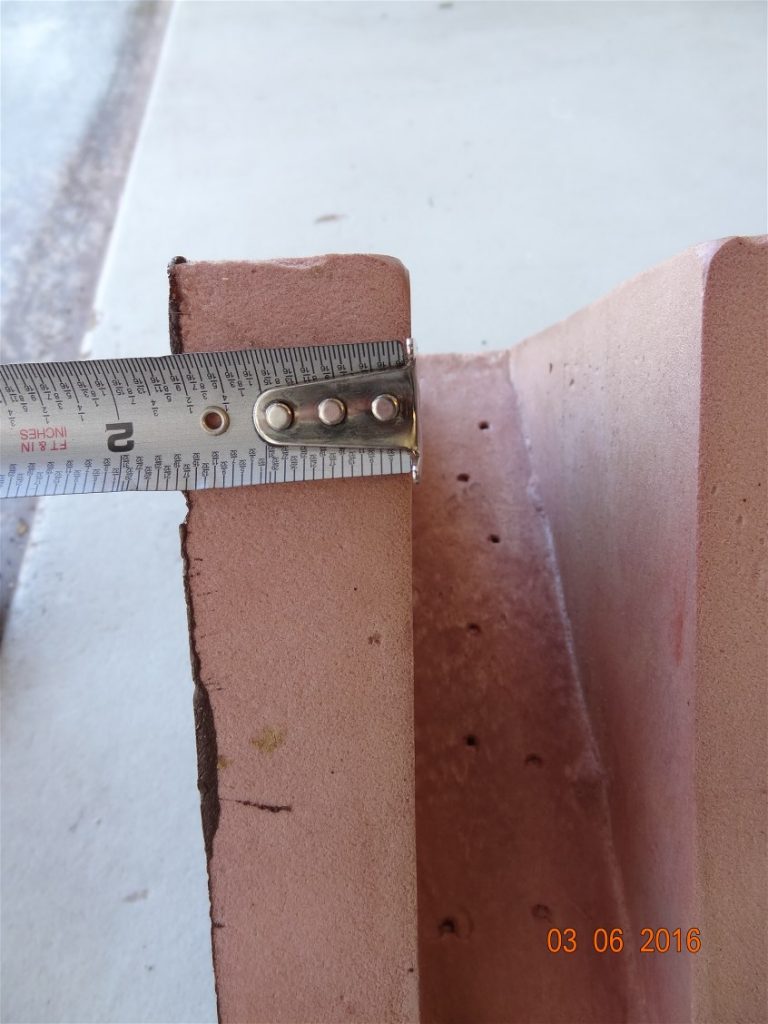 3. Measure thickness of each corbel