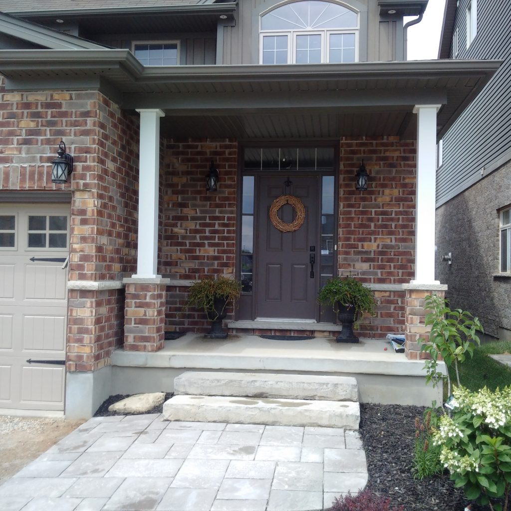  BEFORE: Every house on the block had these same dreary, white columns.